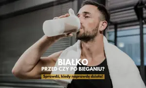 Mężczyzna pije białko po treningu. Sprawdź, kiedy naprawdę działa!