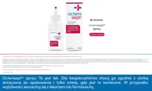 Octenisept spray do odkażania ran i skóry. Pomoże na stłuczenia i drobne skaleczenia. Lek bez recepty.