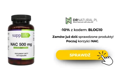 Suplement diety NAC 500 mg od Supp Life. Poczuj korzyści NAC dla wątroby. Zniżka -10% z kodem BLOG10.