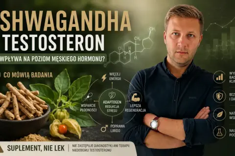 Ashwagandha a testosteron: jak wpływa na poziom męskiego hormonu? Badania, wsparcie płodności, energia, redukcja stresu.
